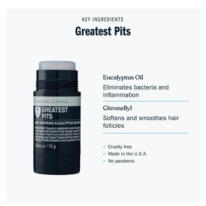 Grooming Lounge Greatest Pits Deodorant - Aluminum & Alcohol-Free Deodorant