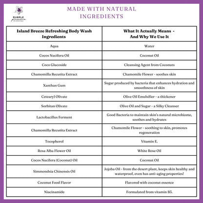 Natural Vegan Body Wash (Rose or Coconut) Gentle & Hydrating for All Skin Types