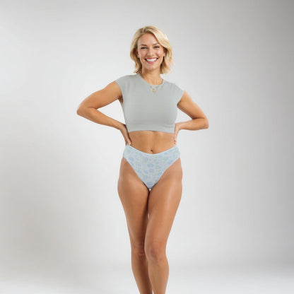 High Waist Cotton Bikini Assorted Print 3 Pack