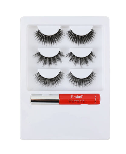 Gnome & Fluff: 3 Pairs Eyelashes & Glue Set