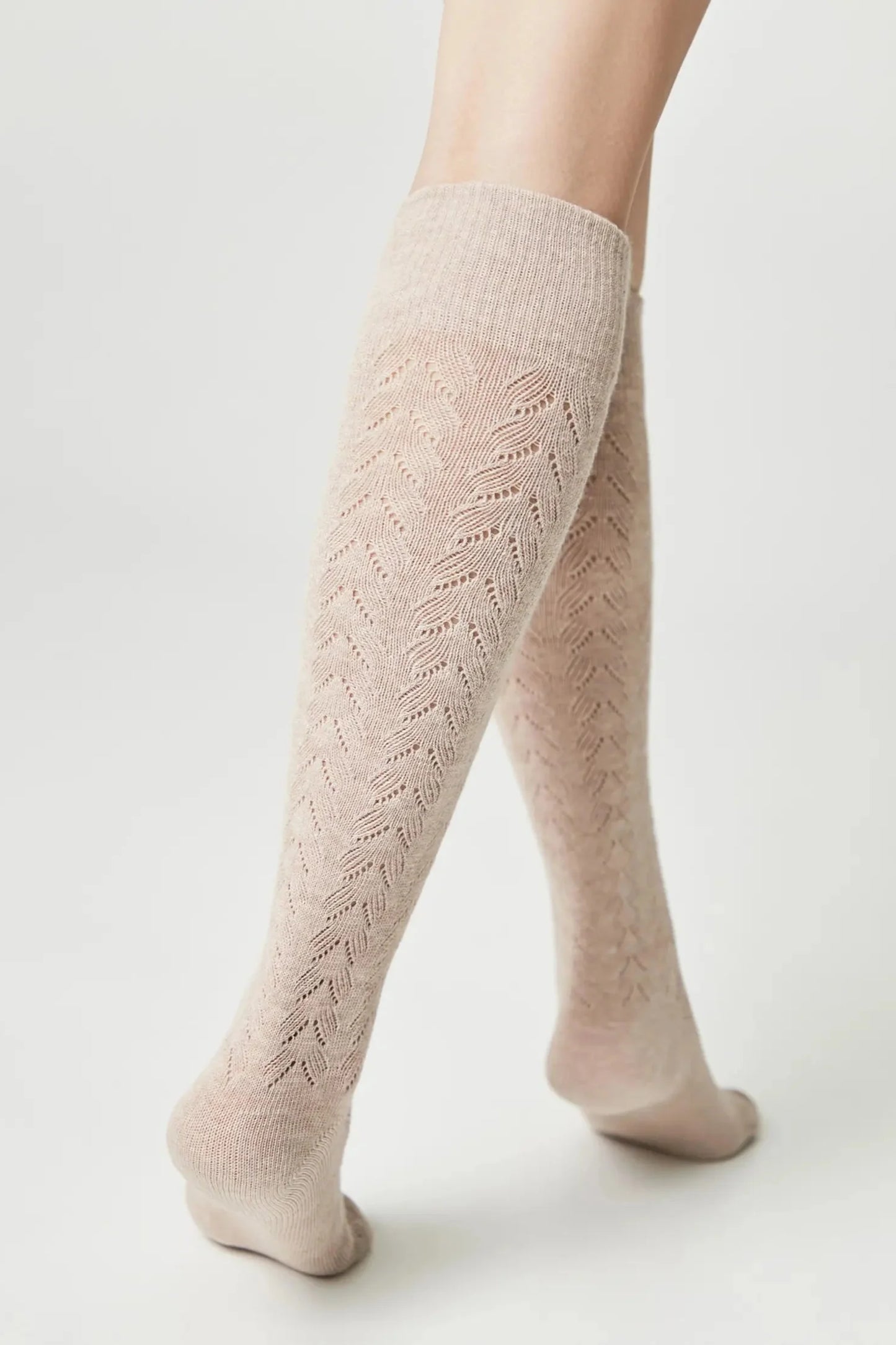Cotton Knee Highs Conte Classic 010 - Cotton Blend and Knitted Pattern