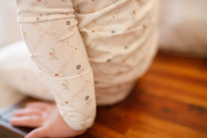 Vintage Blooms 2pc Henley Bamboo Pajamas