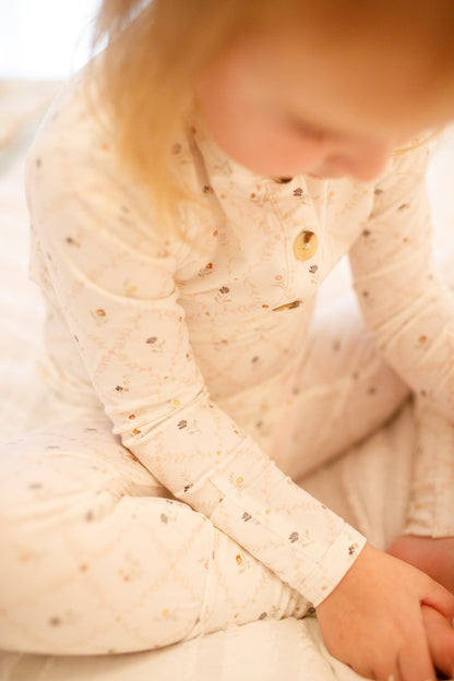 Vintage Blooms 2pc Henley Bamboo Pajamas