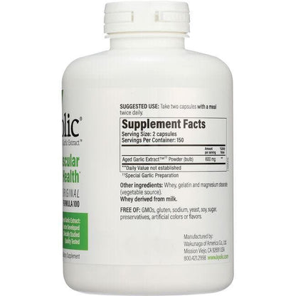 Kyolic Cardiovascular Health Support: Aged Garlic Extract Hi-po Formula 100 (100 Capsules)