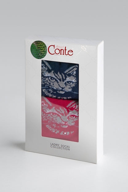 Conte Elegant Cotton Socks (2 pairs) - Lady Cat