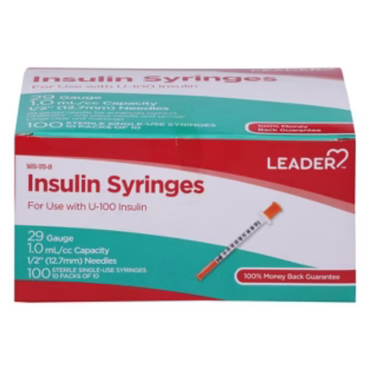 LDR Insulin Syringes 1.0 mL 29G (100 unidades)