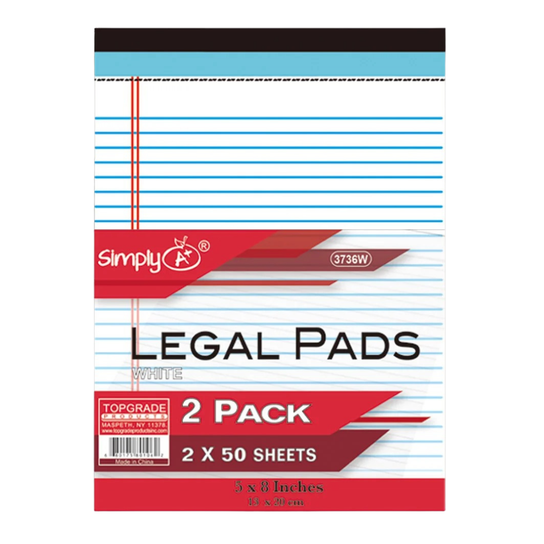 Simply Legal Pads (2 Pack, 2×50 Sheets)