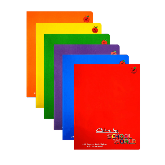 School World Spiral Notebooks (5 Pack, Assorted Colors)