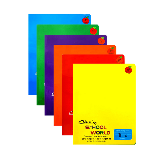 School World Spiral Notebooks (6 Pack, Assorted Colors)