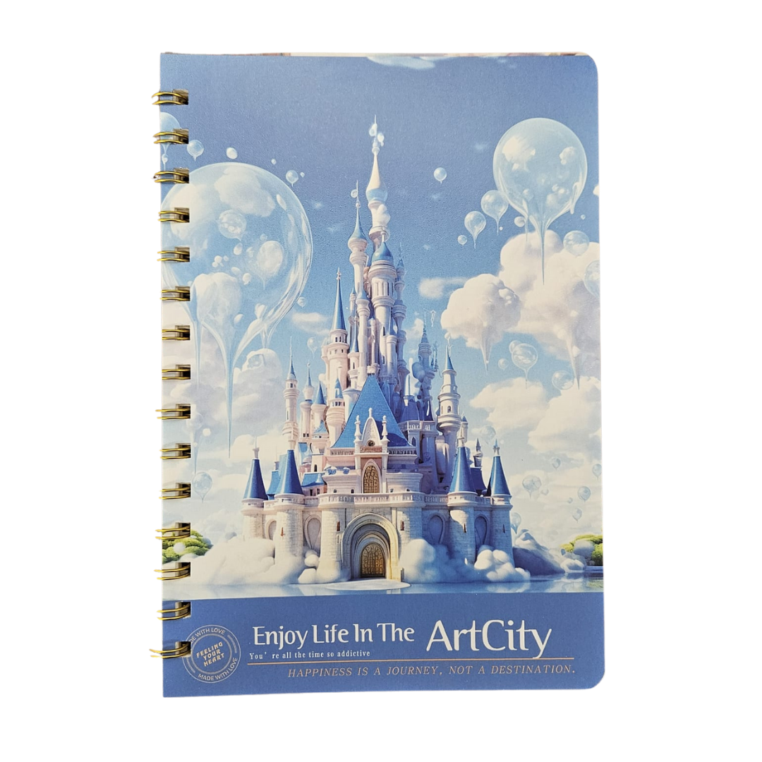 ArtCity Spiral Notebook (9″×7″, 80 Sheets, Castle Design)
