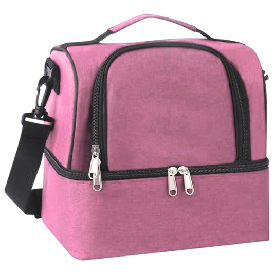 Lonchera Insulada con Dos Compartimientos – Rosa