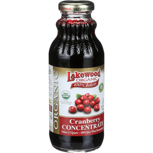 Lakewood Organic Pure Cranberry Juice, 12.5 fl oz (Pack of 12) - Gluten-Free & Kosher