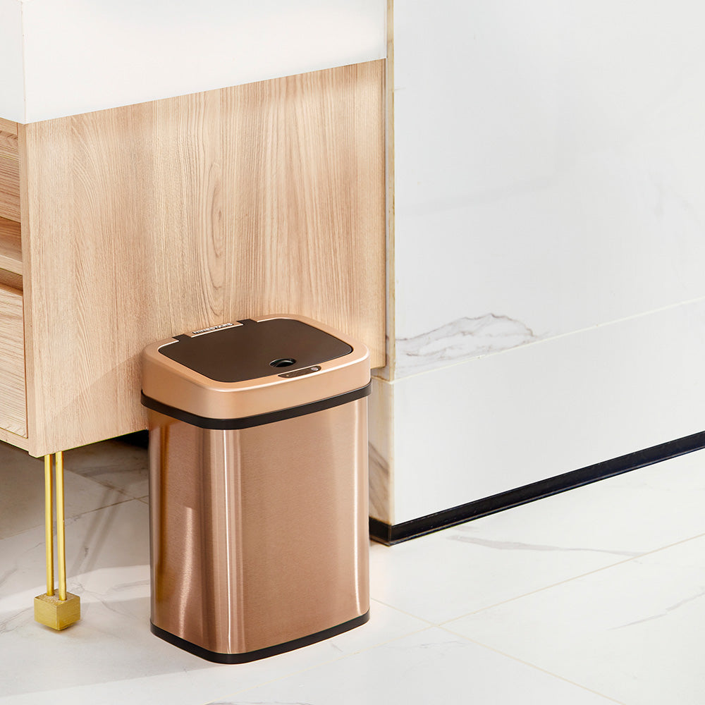 Rectangular Motion Sensor Trash Can 3.2 Gallon Stainless Steel | DZT-12-5