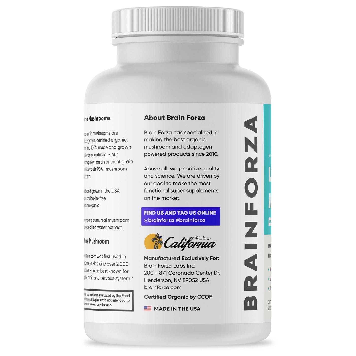 Organic Lion's Mane Mushroom, 90 Capsules