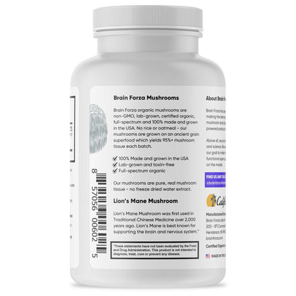 Organic Lion's Mane Mushroom, 90 Capsules
