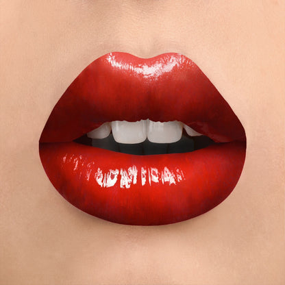 SHADE V8 LUSTRE VINYL FINISH LIPGLOSS - Vibrant True Red with Warm Undertone