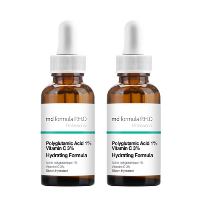 MD Formula Hydrating Serum Polyglutamic Acid 1%, Vitamin C 3% 30ml Twin Value Savings Pack