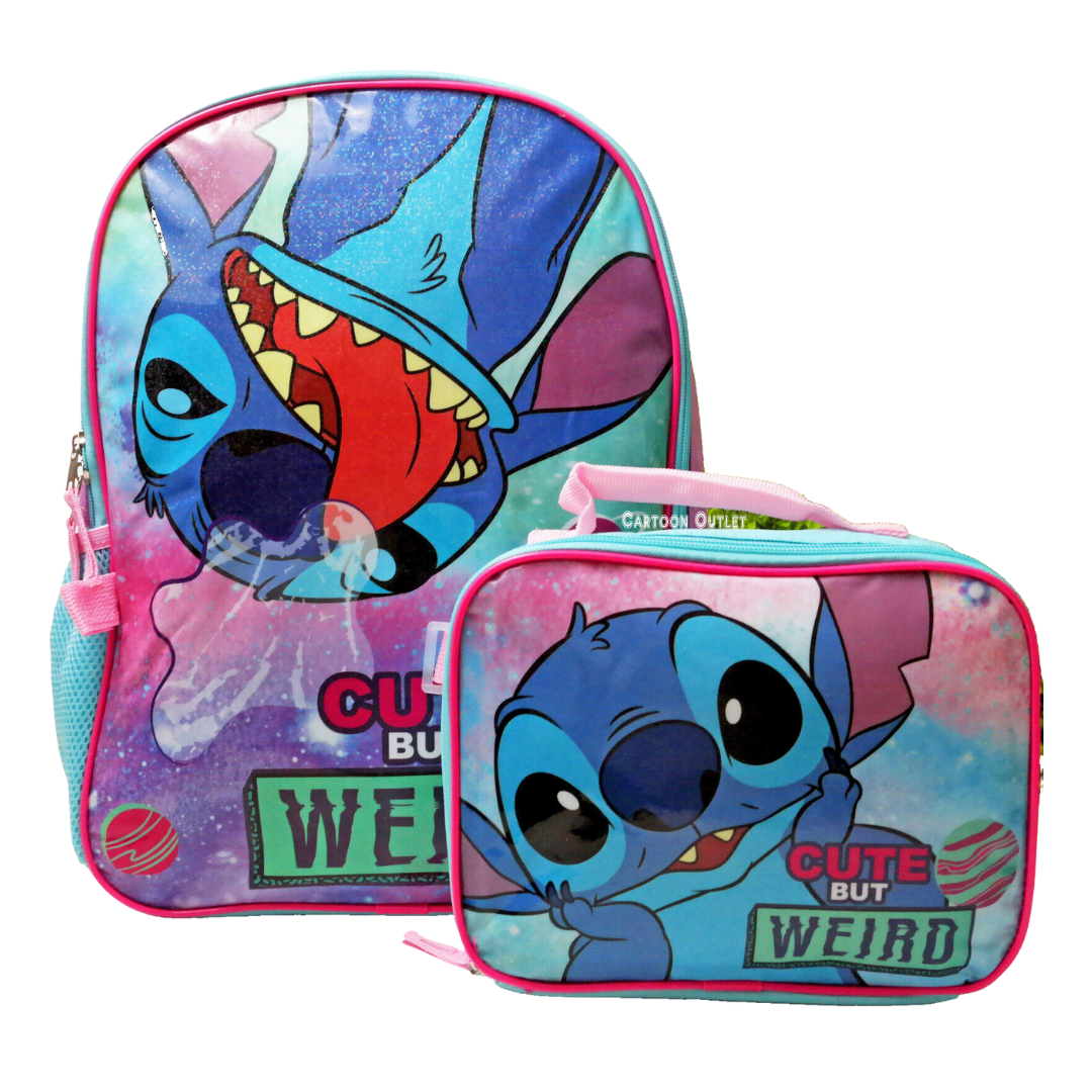 Disney Stitch Backpack with Lunch Bag (16″)