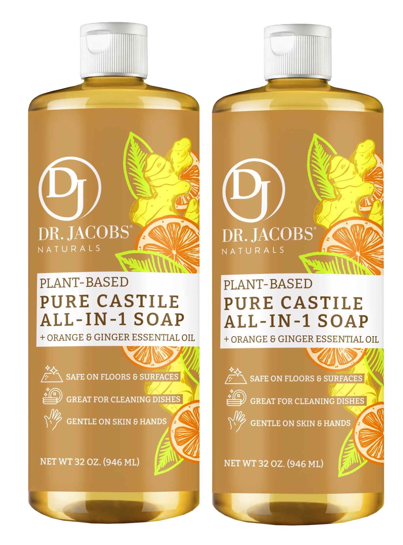 Orange & Ginger All in 1 Castile Soap - Thin Formula