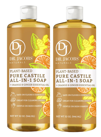 Orange & Ginger All in 1 Castile Soap - Thin Formula