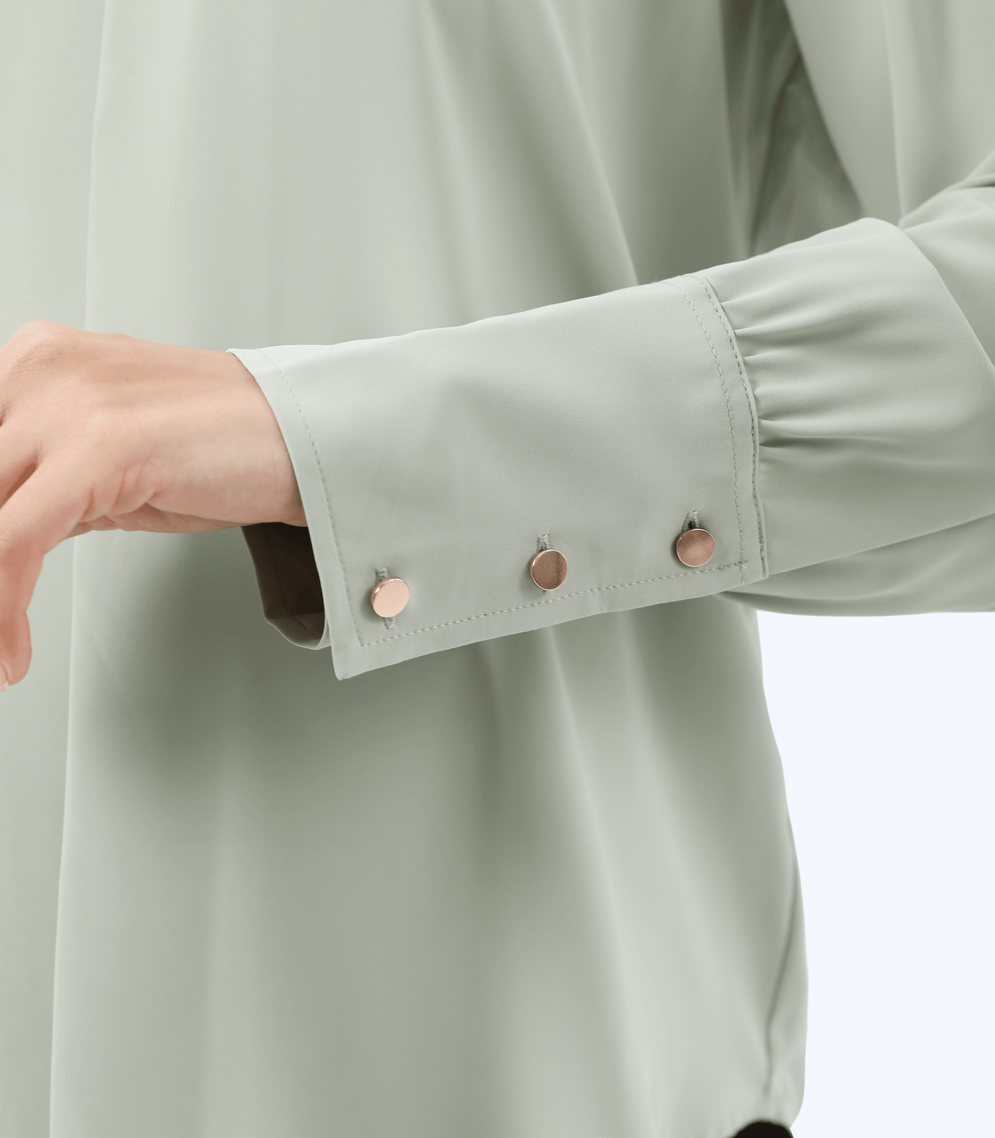 Olive Long Sleeve V-Neck Pleat Maternity Blouse