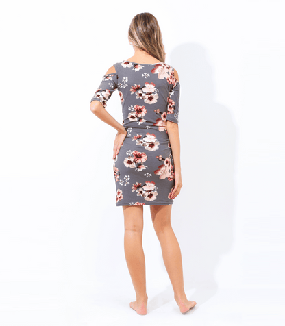 Floral Cold Shoulder Fitted Dress