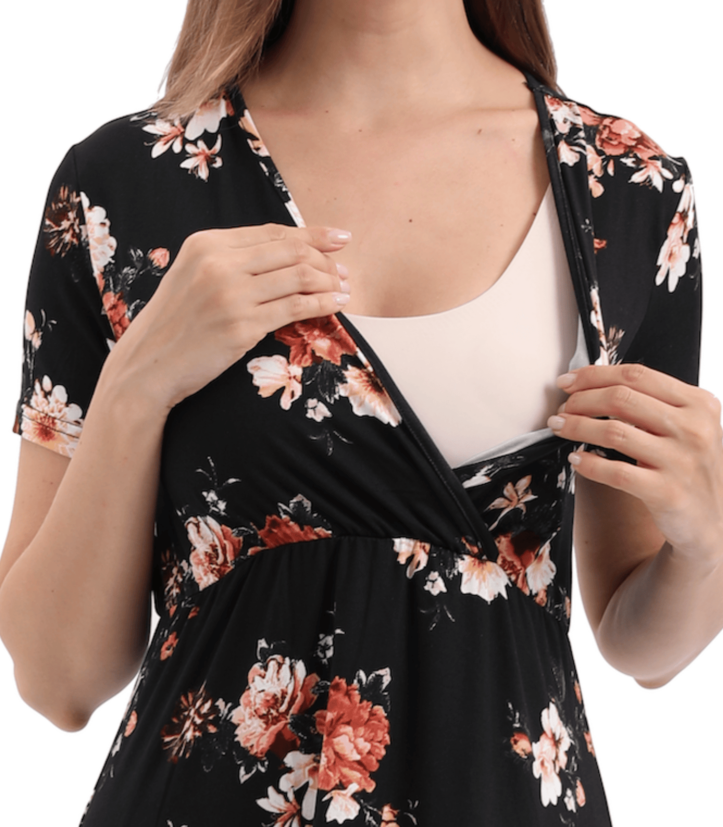 Floral Hi-Low Maternity Maxi Dress