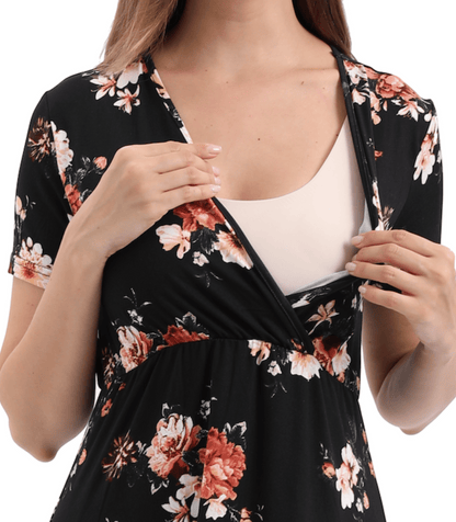 Floral Hi-Low Maternity Maxi Dress