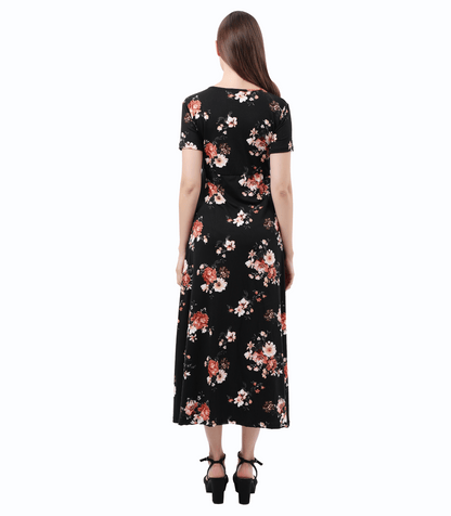 Floral Hi-Low Maternity Maxi Dress