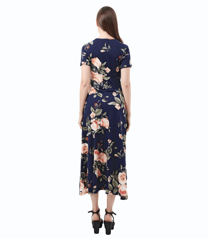 Floral Hi-Low Maternity Maxi Dress