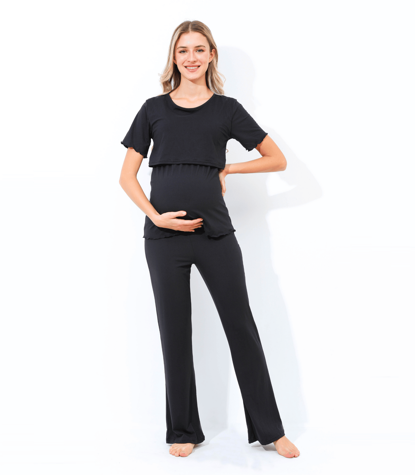 Bump Friendly Nursing Pajama Set Colored