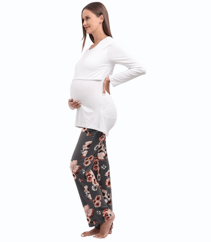Long Sleeve Bump Friendly Nursing Pajama Set