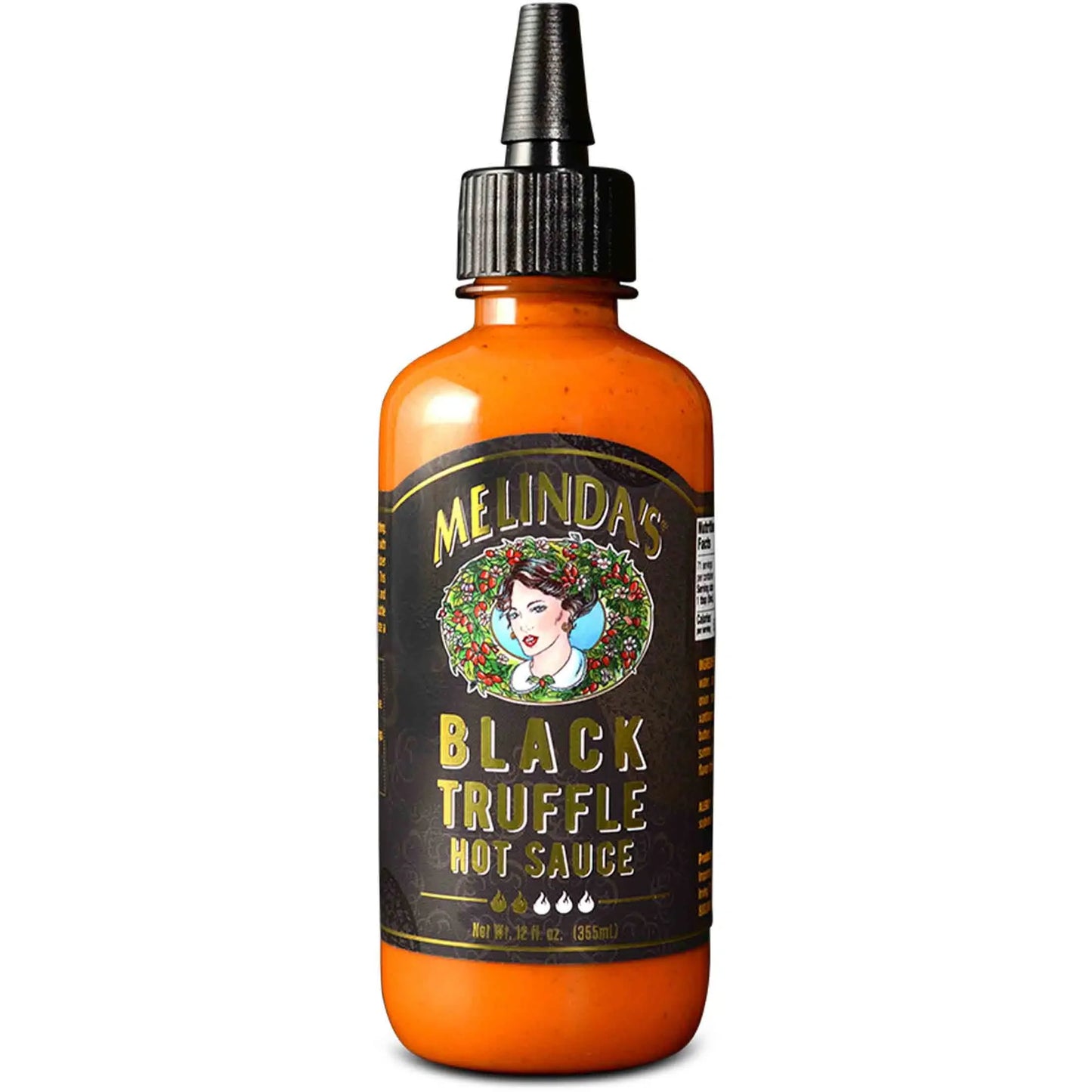 Melinda's Sauce: Black Truffle Hot (6 Pack of 12oz Bottles)