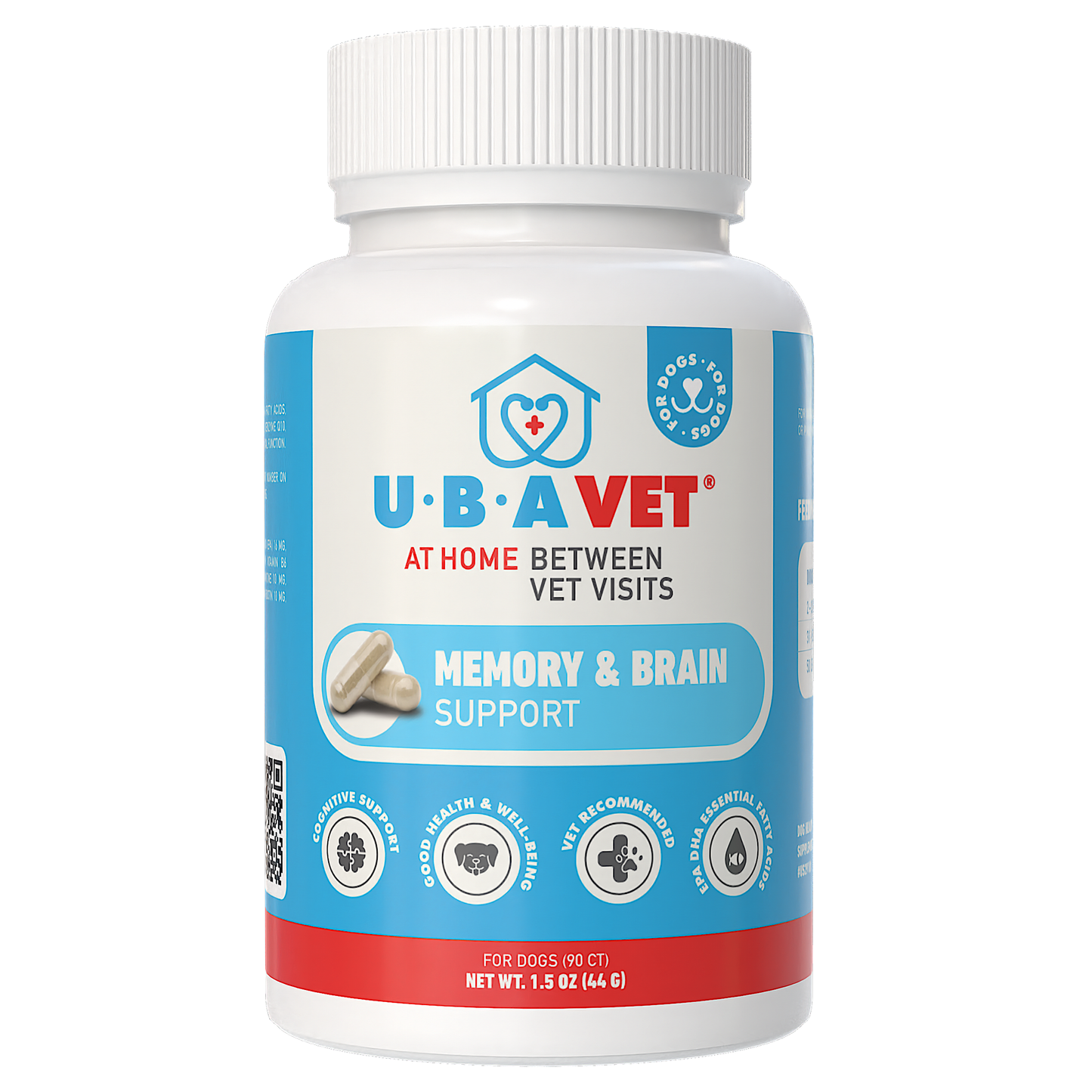 UBAVET Memory & Brain Support for Senior Dogs – 90 ct Cognitive Health Supplement