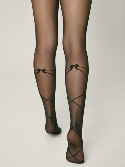 Conte Merry 20 Den - Fantasy Tights for Girls with Laced-Up Bow Design - 4yr. 6yr. 8yr. 10yr. 12yr. (24S-166SP)