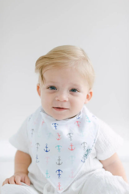 Bandana Bibs - Shore Set - Anchors, Flowers, Flamingos and Boats