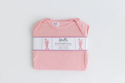 Newborn Knotted Baby Gown and Hat Set - Crew  - (Newborn-3 months) Mint, Navy Blue, Pink, Camel Brown