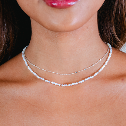 Moon Dancer 3mm Healing + Circles in the Sand Necklace Stack