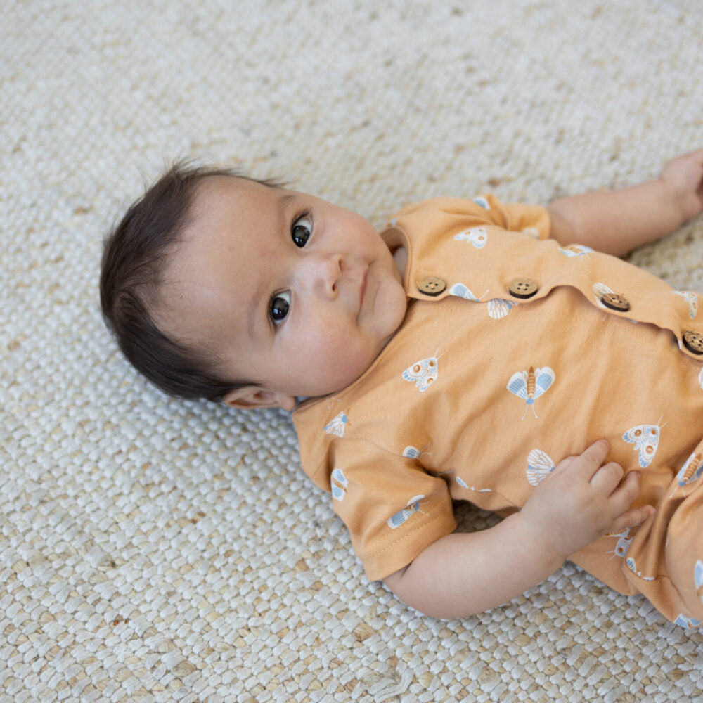 GOTS Certified Organic Cotton Short Sleeve Romper - Magical Moth