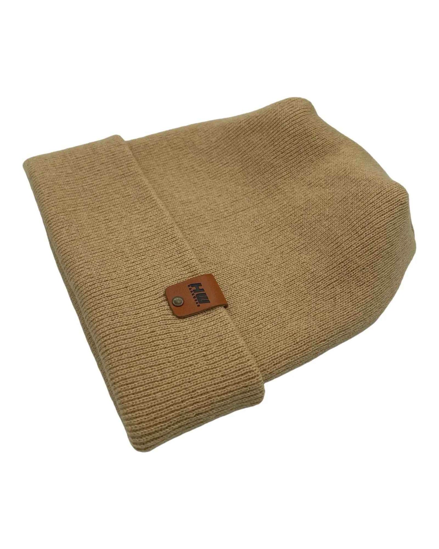 Patented H Stitch Cuffed Beanie, Dune Beige