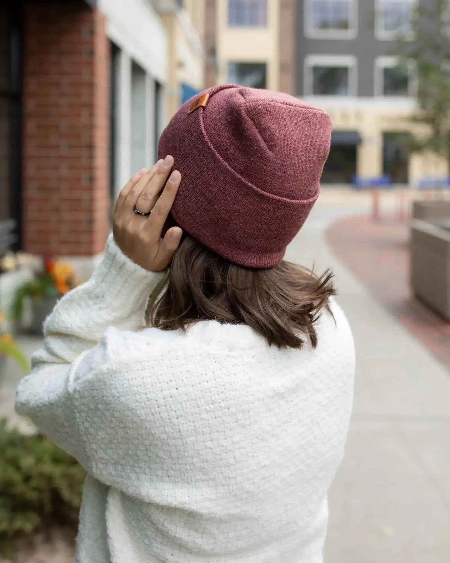 New Patented Design, H Stitch Cuffed Beanie