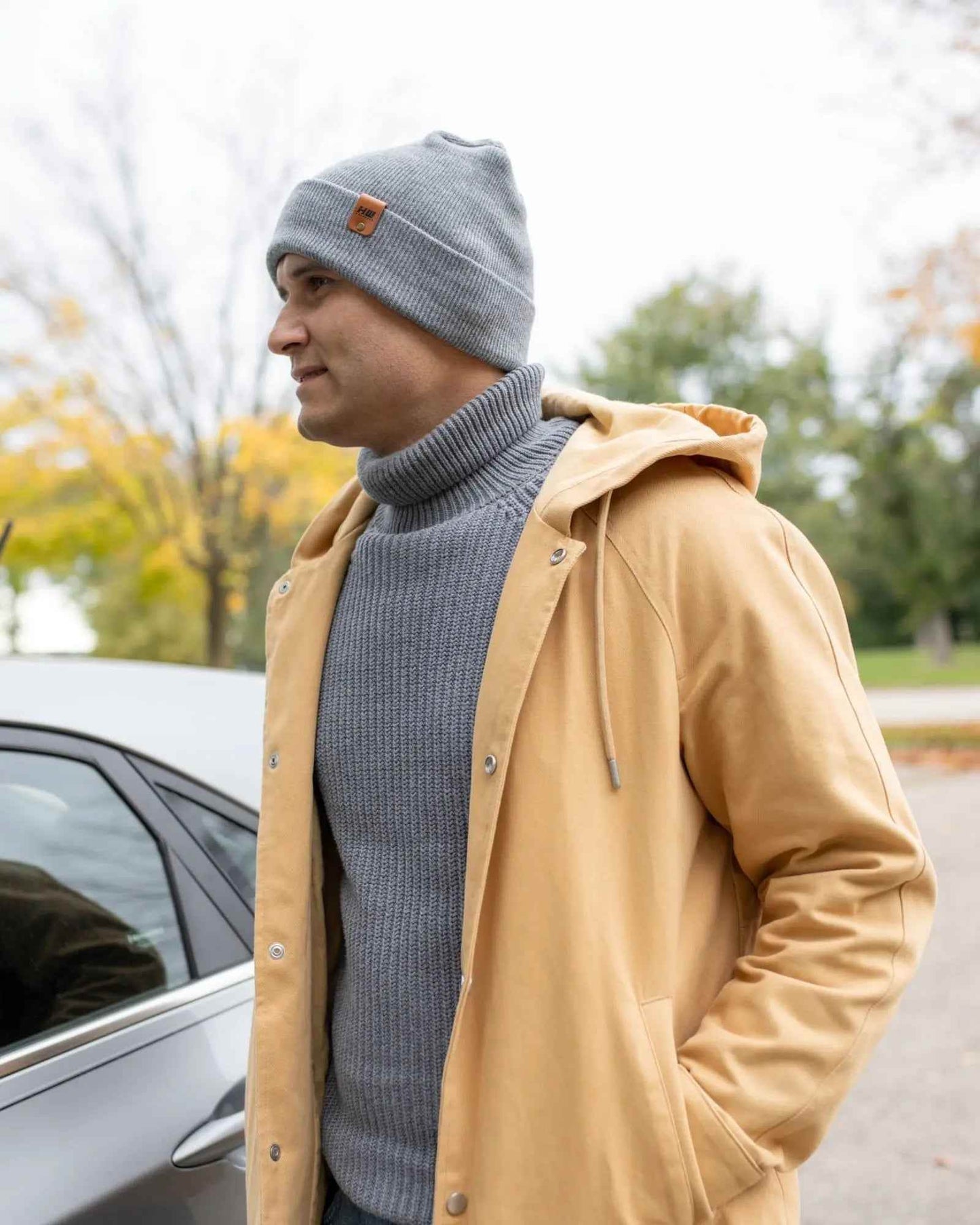 Patented H Stitch Cuffed Beanie, Koala Gray