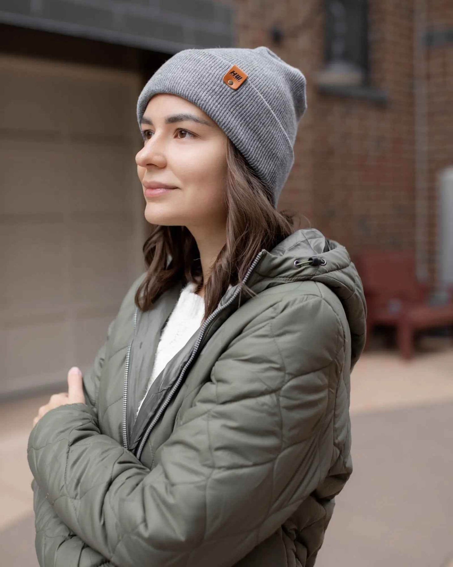 Patented H Stitch Cuffed Beanie, Koala Gray