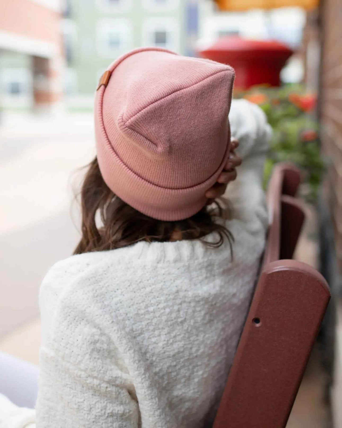 Patented H Stitch Cuffed Beanie, Pearl Pink