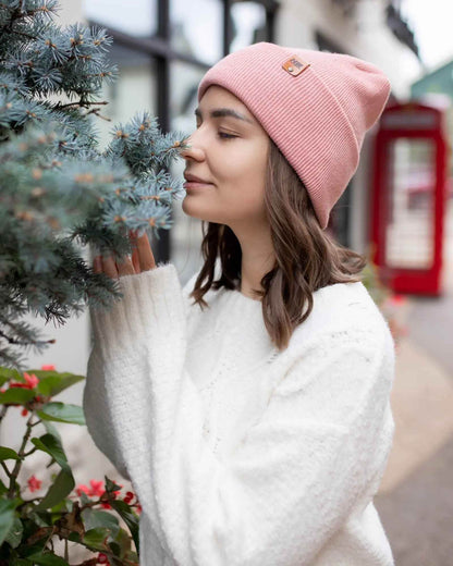 Patented H Stitch Cuffed Beanie, Pearl Pink