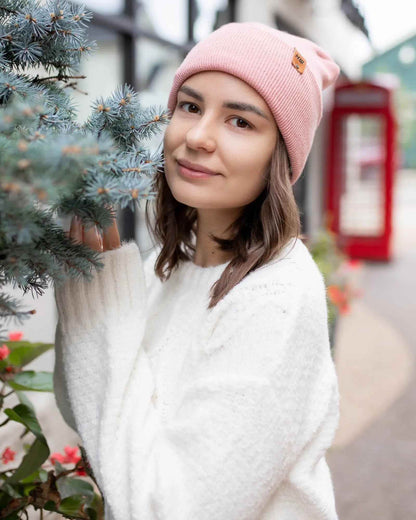 Patented H Stitch Cuffed Beanie, Pearl Pink