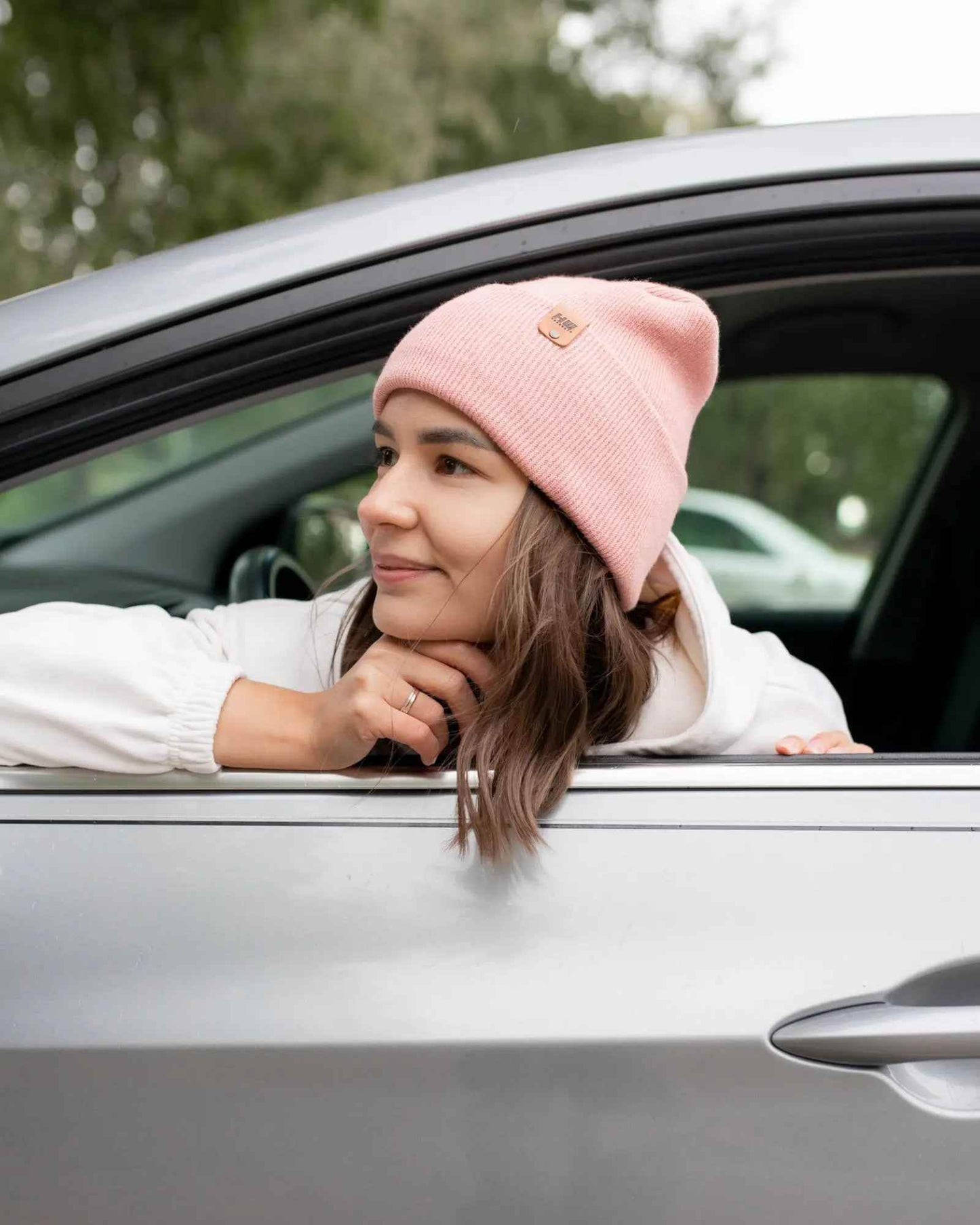 Patented H Stitch Cuffed Beanie, Pearl Pink