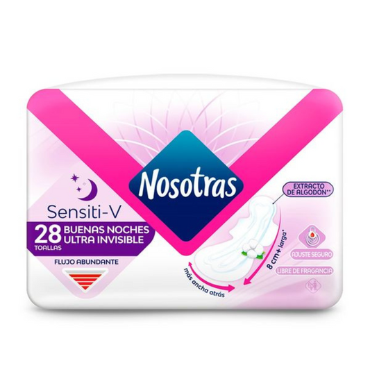 Nosotras Ultra Thin Overnight Pads with Cotton Extract (28 units)