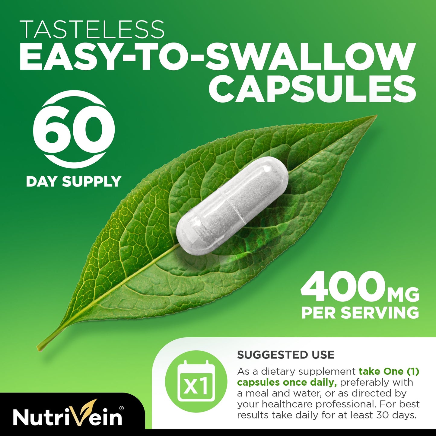 Nutrivein Premium DIM Supplement 400 mg Daily - 120 Capsules