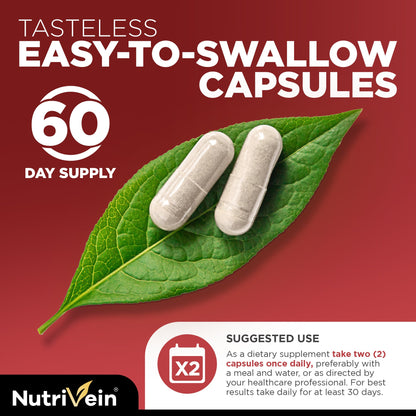 Nutrivein Korean Red Panax Ginseng 1600mg – Extra Strength Formula - 180 Capsules